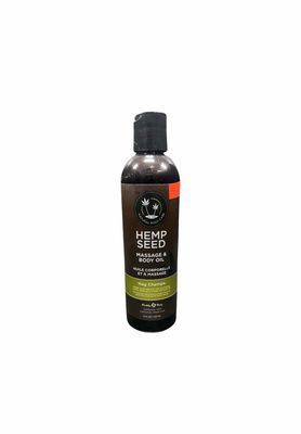 Earthly Body Hemp Seed Massage &amp; Body Oil, Scent: Nag Champa, Size: 8Oz