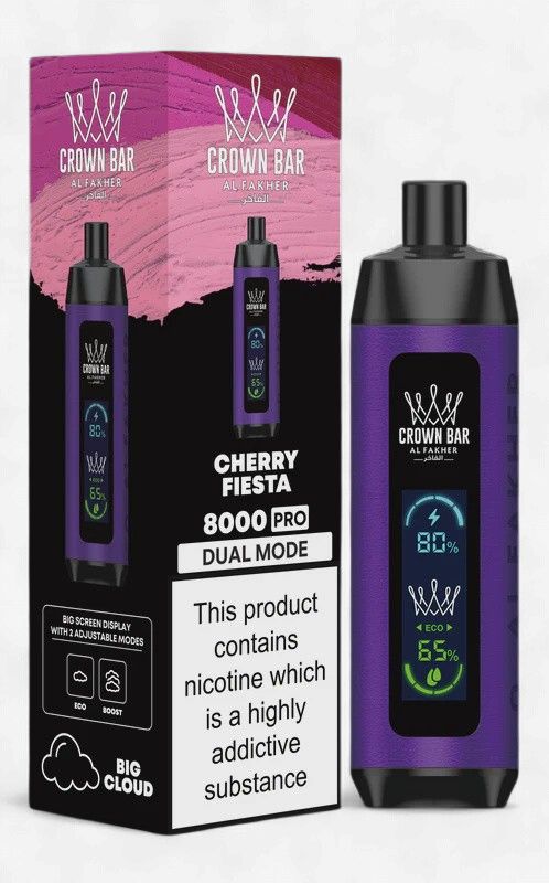Al Fakher Crown Bar 8k Puffs, Flavor: Cherry Fiesta