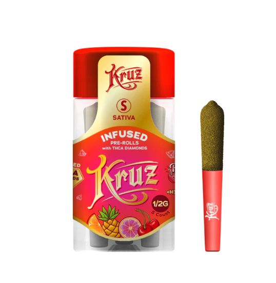 Kruz Infused Pre-Rolls, Size: 1/2G 5ct, Strain: Panama Punch
