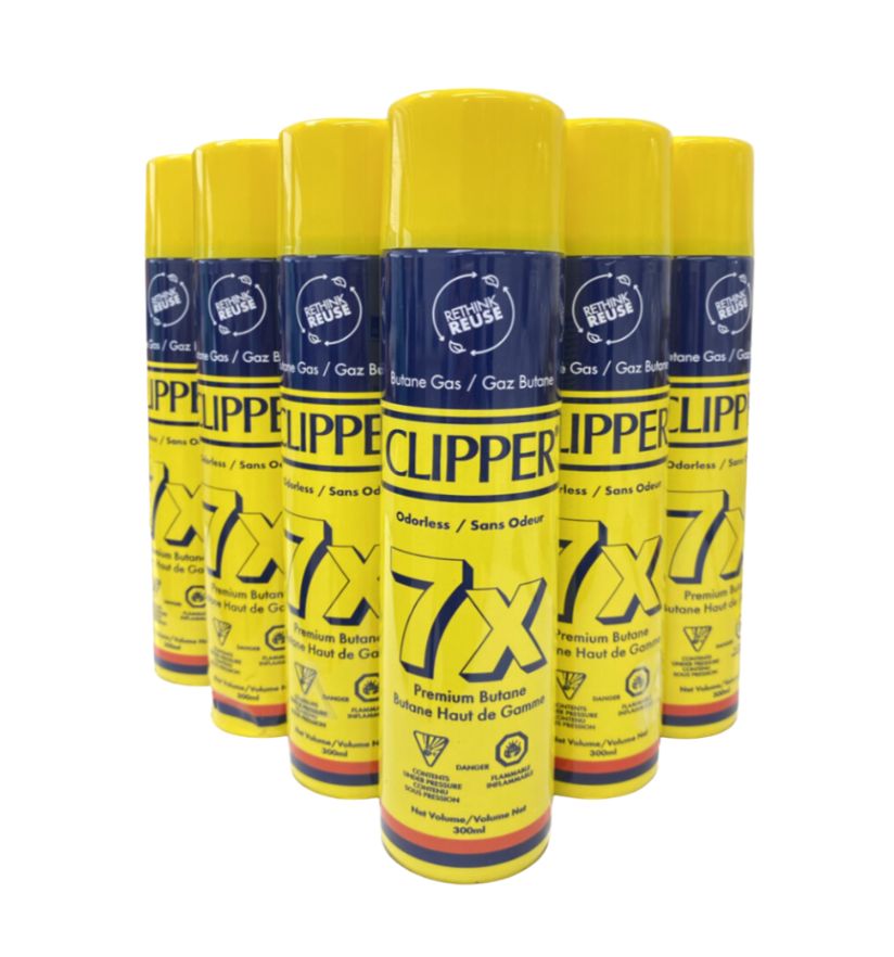 Clipper Premium 300ml Butane Gas 7X