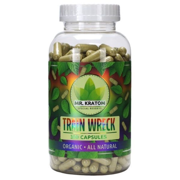 Mr. Kratom Capsules 300ct Jar, Strain: Trainwreck