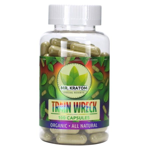 Mr. Kratom Capsules 100ct Jar, Strain: Trainwreck