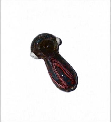 White Knobbed Multi-Colored Hand Pipe