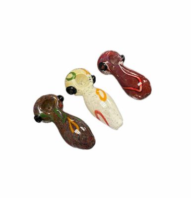 Black Knobbed Multi-Colored Hand Pipe