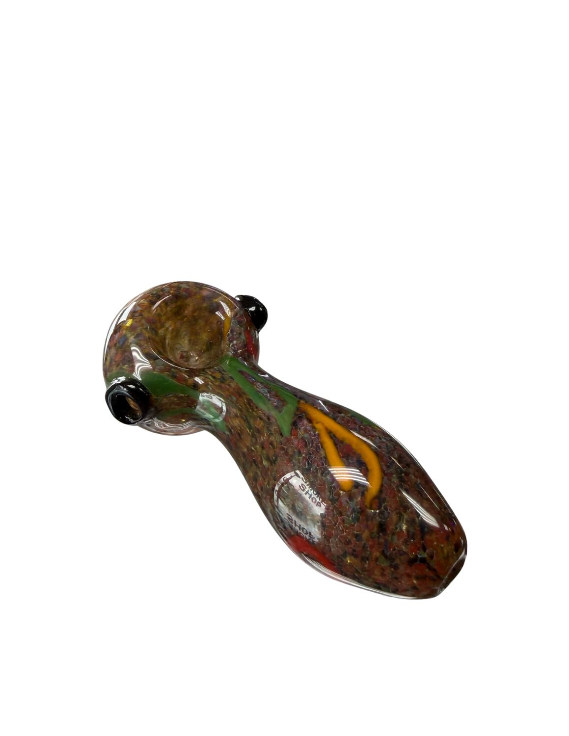 Black Knobbed Multi-Colored Hand Pipe