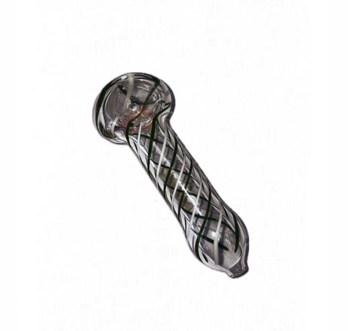 Clear w/ Stripes Hand Pipe