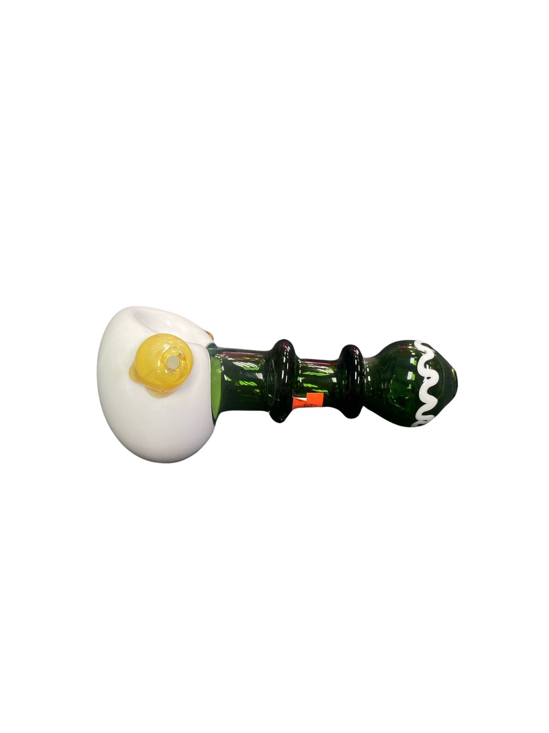 Green &amp; White Handpipe w/ Yellow