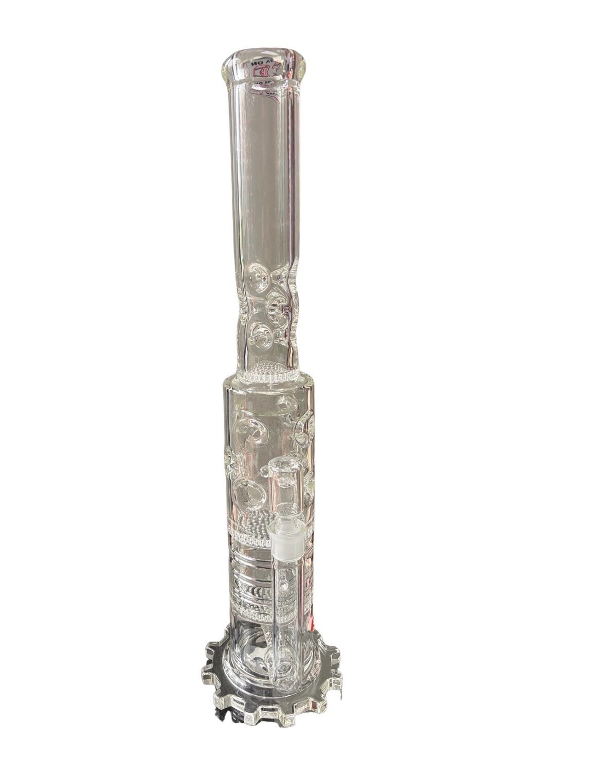 Clear Large Gear Base Multi Perc Waterpipe