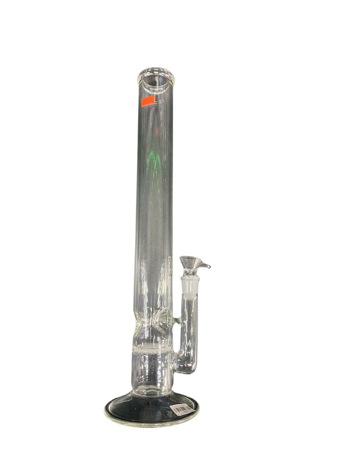 Clear Straight Waterpipe w/ Honey Comb Perc