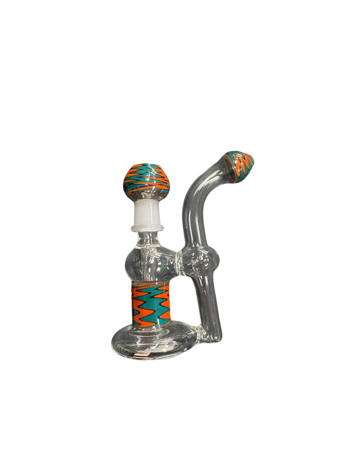 Blue &amp; Orange Tipped Female Bubbler