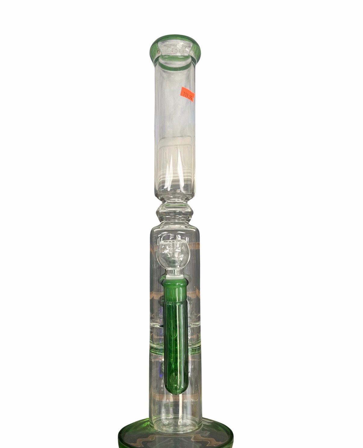 Green &amp; Clear Double Bubble Perc Waterpipe