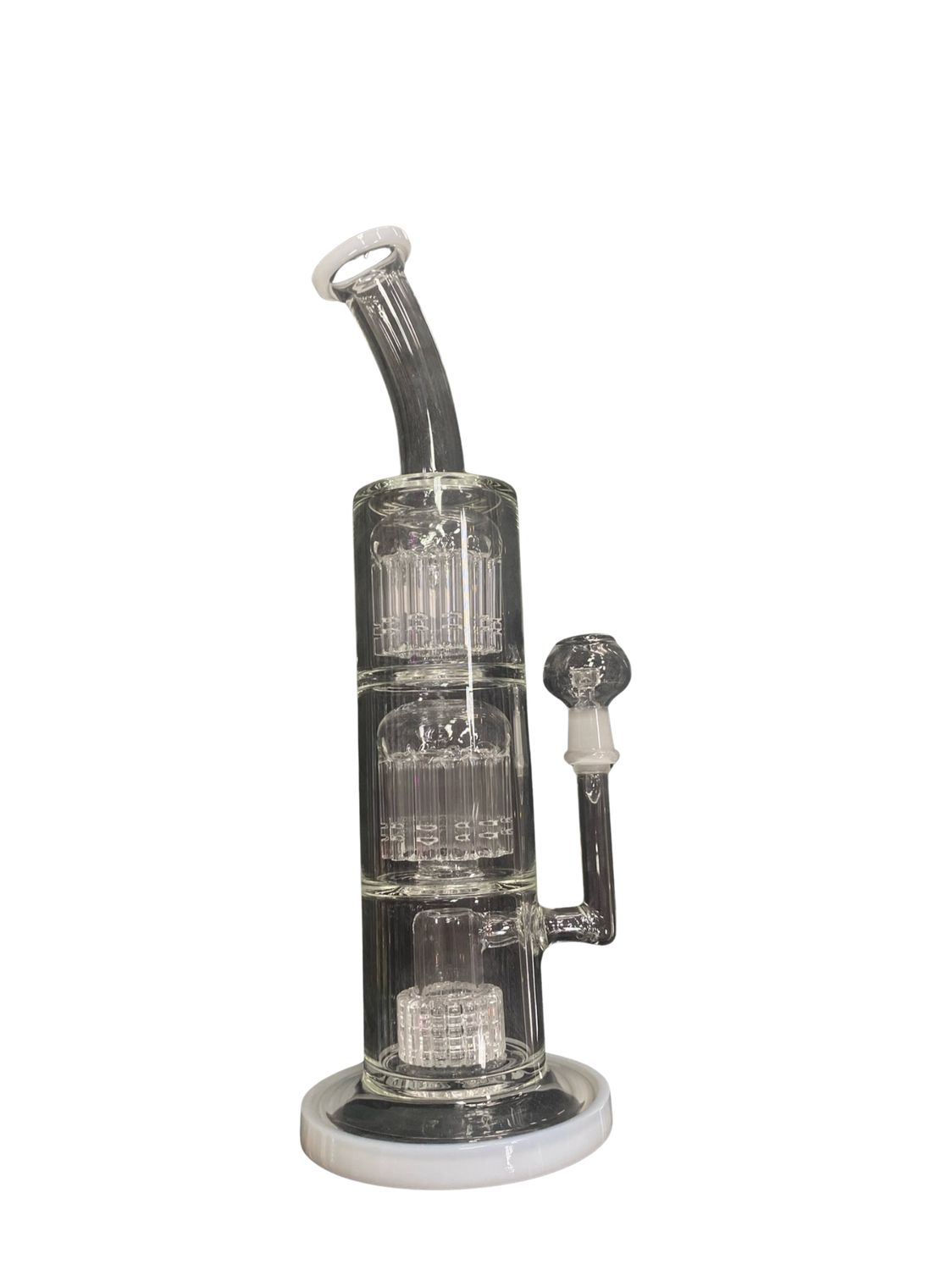 Clear Triple Perc Curved Waterpipe