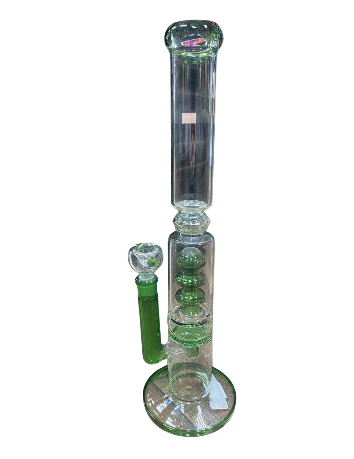 Multi-Perc Green &amp; Clear Waterpipe