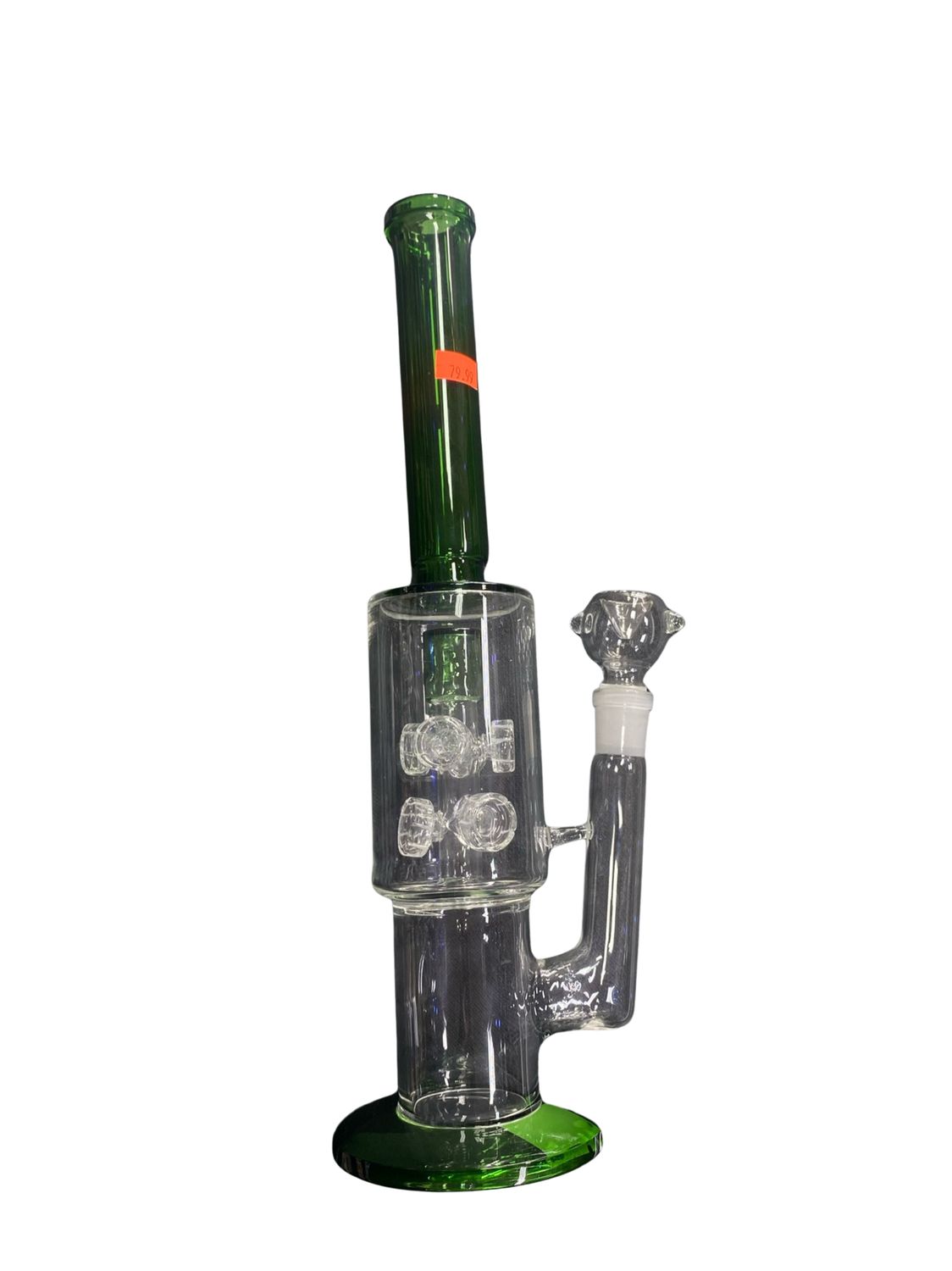 Green Trimmed Intricate Perc Waterpipe
