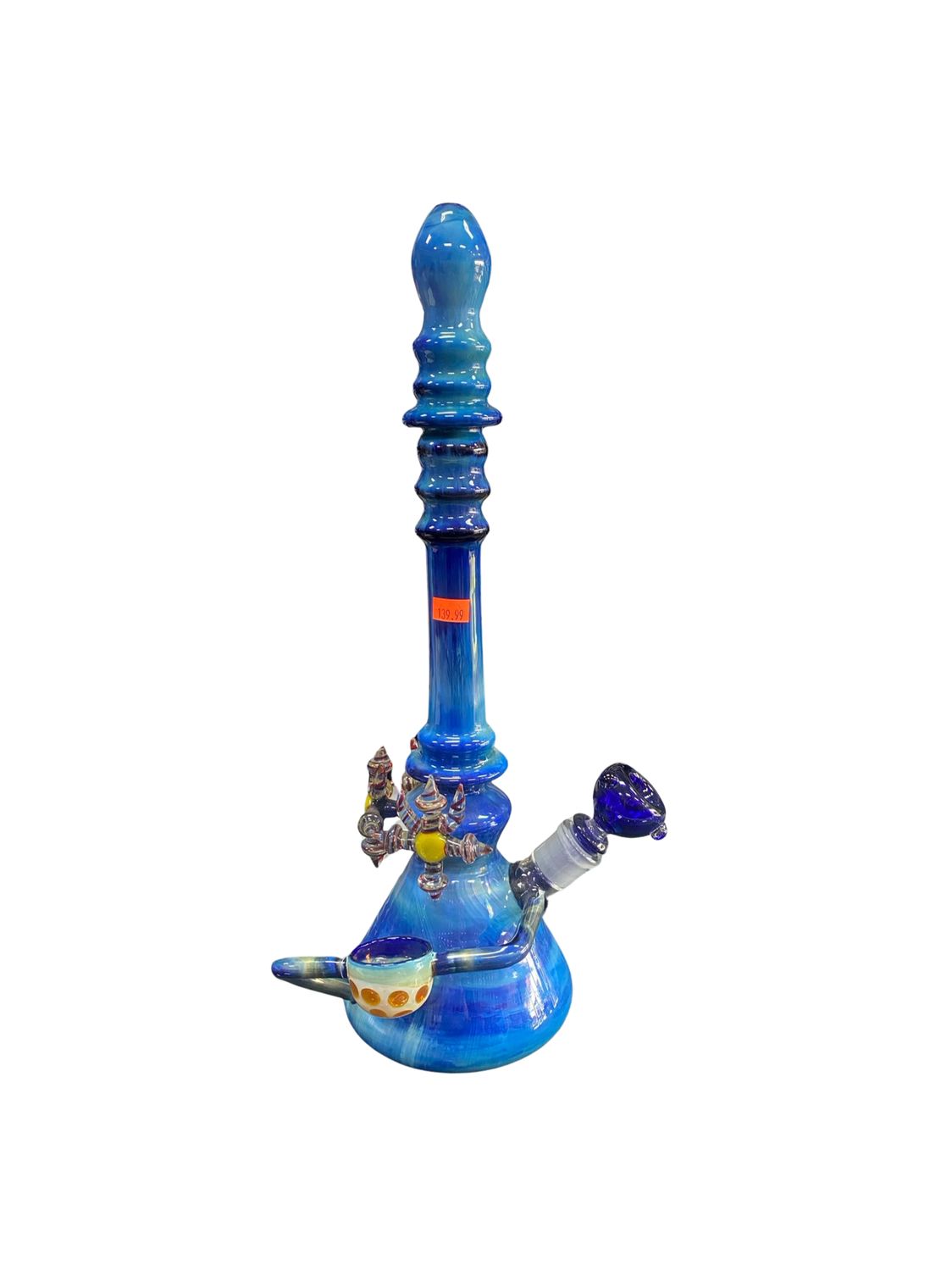 Unique Blue Beaker Waterpipe w/ Bowl Attatched