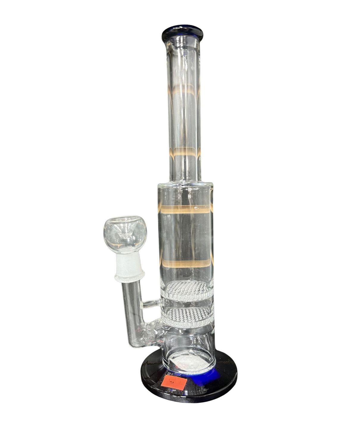 Blue Trimmed Double Layer Perc Waterpipe