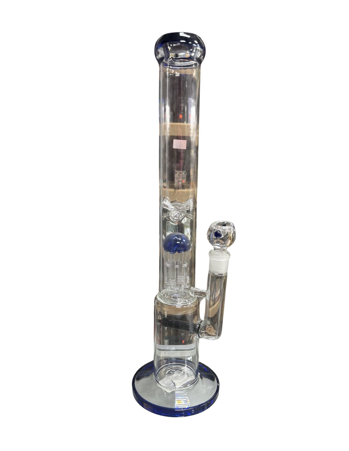 19" Shower Perc Blue Trimmed Waterpipe