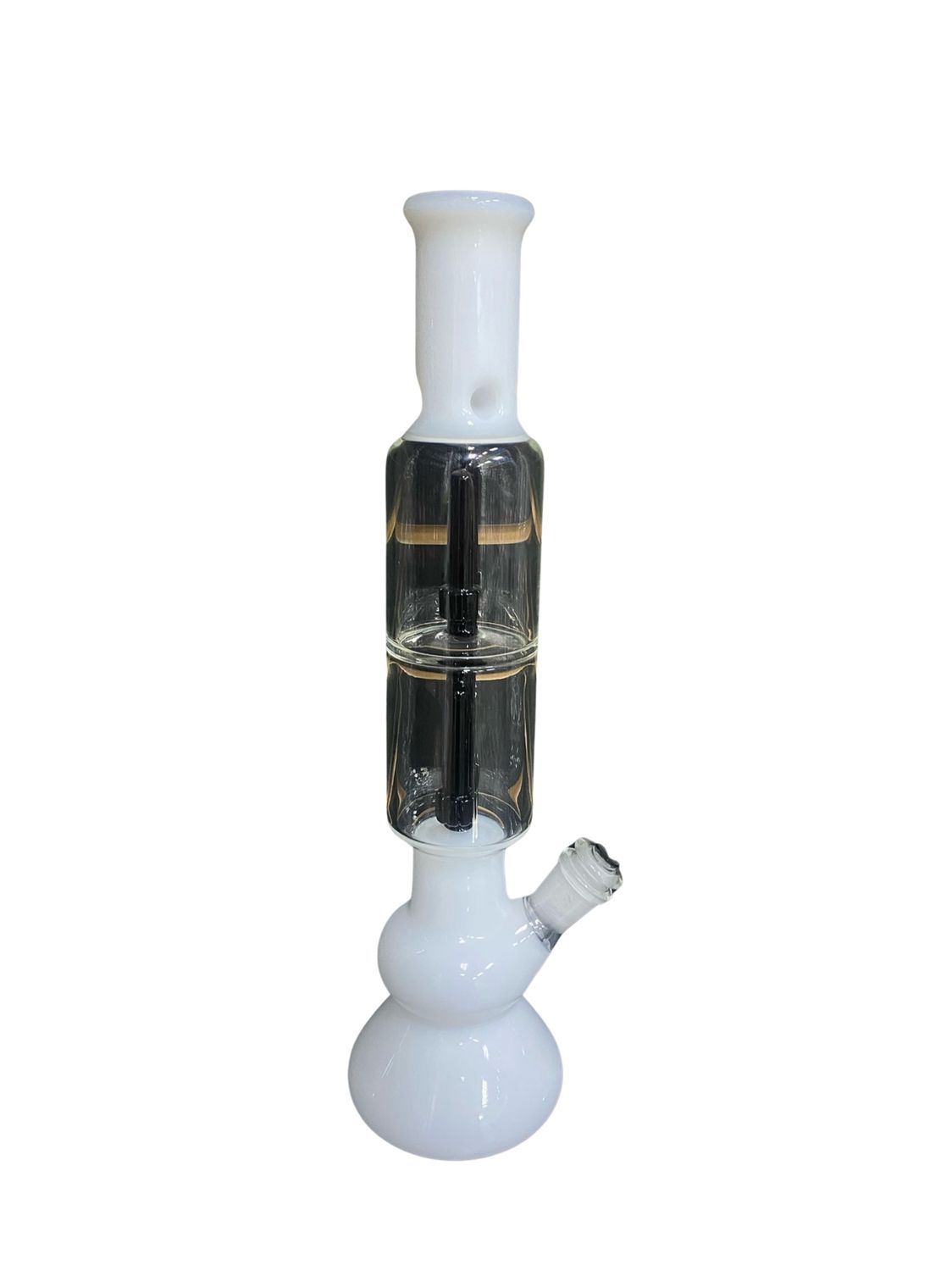 15" Bubble Bottom Black &amp; White Waterpipe