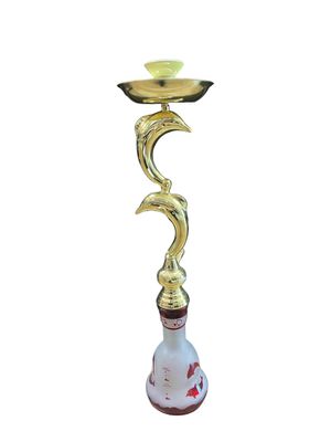 Double Gold Dolphin Hookah Pipe