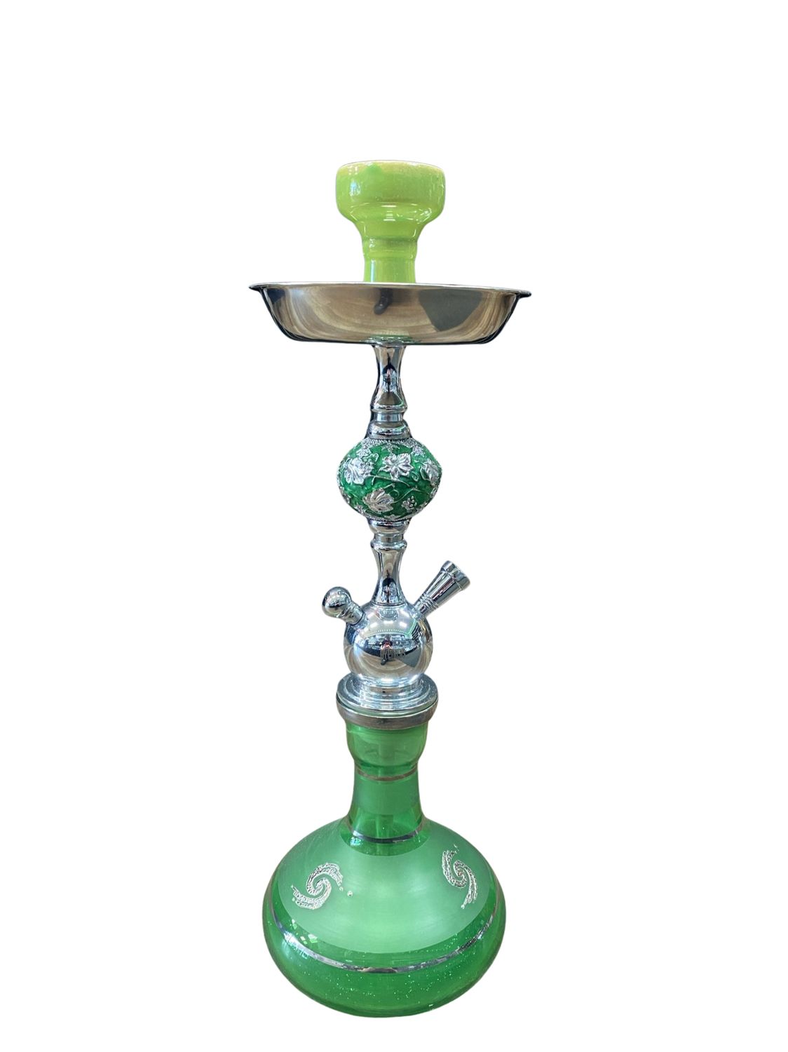 Hypnosis Silver &amp; Green Hookah Pipe