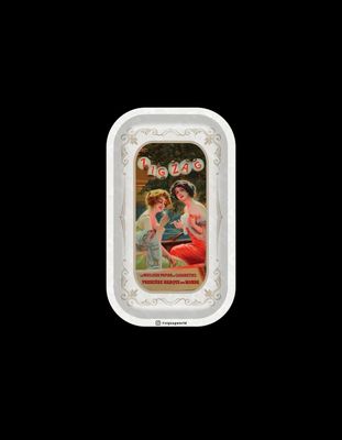 Zig Zag Small Vintage Lantern Metal Rolling Tray