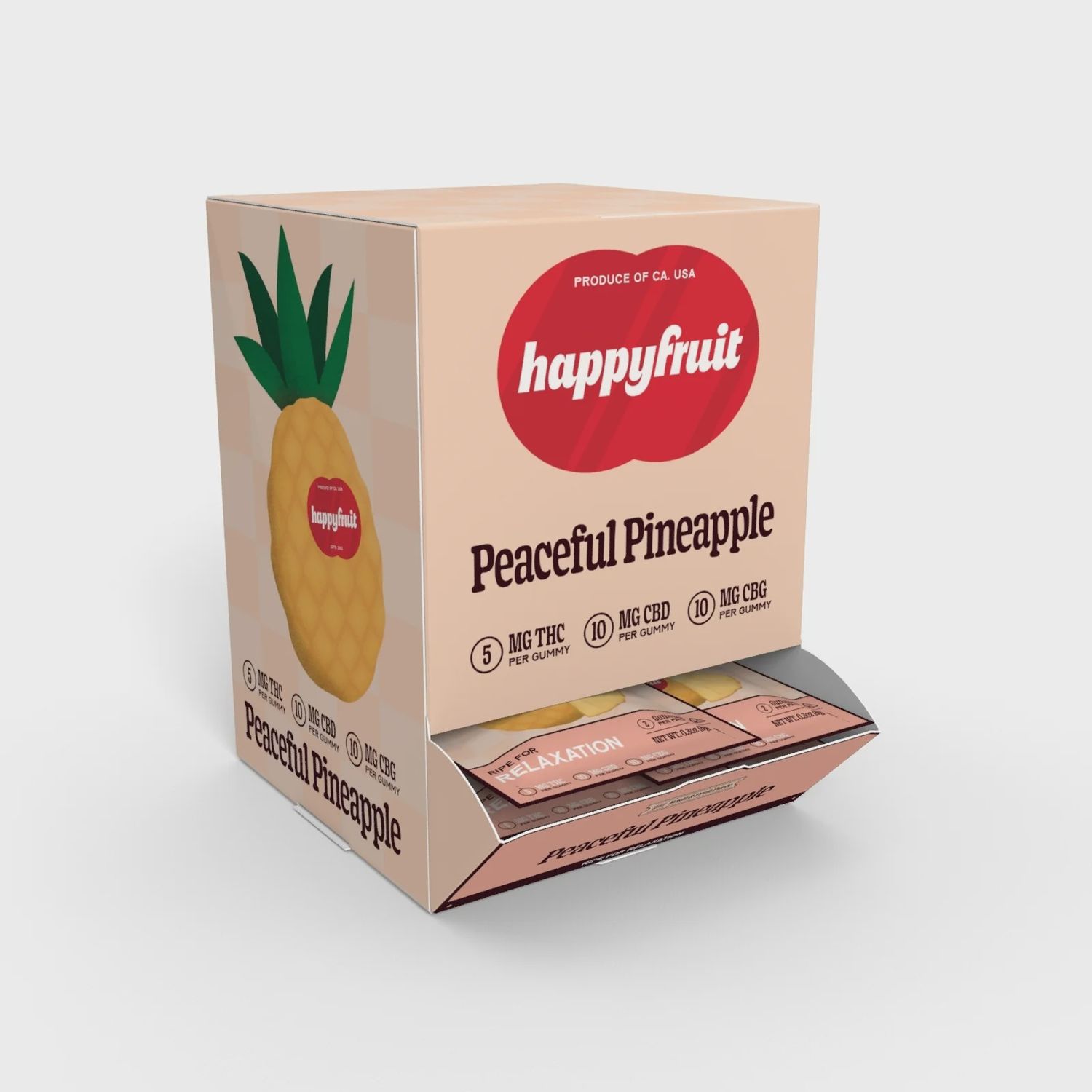 Happy Fruit THC Gummies, Flavor: Peaceful Pineapple, Size: 2 Pack