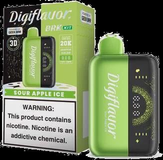 Geek Bar Digi Flavor Disposable Vape, Flavor: Sour Apple Ice