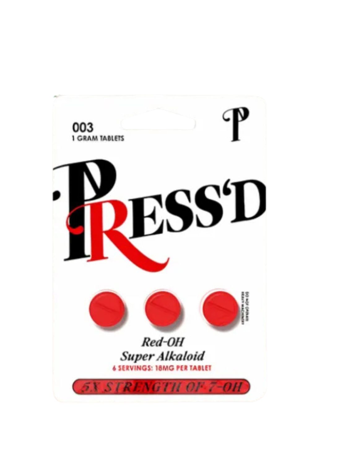 Press'd 7-Hydroxy 3 Pack Tablets, Strain: Red-OH