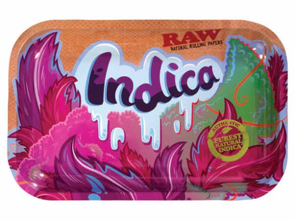 RAW Metal Rolling Tray's Small, Style: Indica