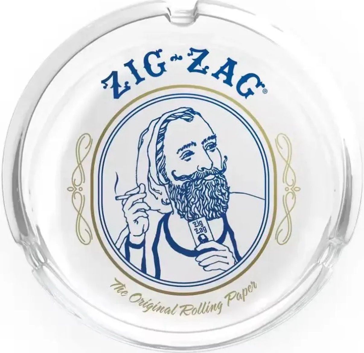 Zig Zag Glass Ashtrays, Style: Classic Man Logo
