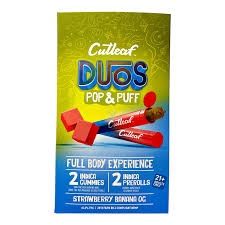 Cutleaf Duos Pop &amp; Puff 2 Gummies &amp; 2 Pre-Rolls, Strain: Strawberry Banana OG