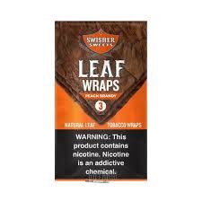 Swisher Sweets Leaf Flat Wraps, Flavor: Peach Brandy