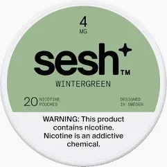 Sesh + Nicotine Pouches, Flavor: Wintergreen, MG: 4mg