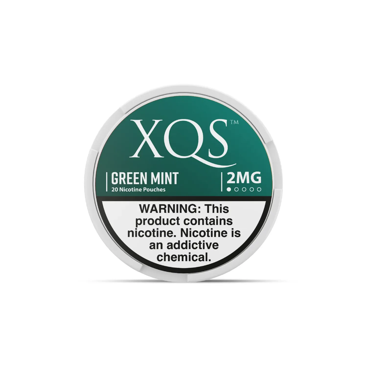 XQS Nicotine Pouches, Flavor: Green Mint, MG: 2mg