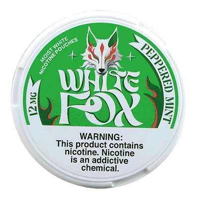 White Fox Nicotine Pouches, Flavor: Peppered Mint, MG: 12mg