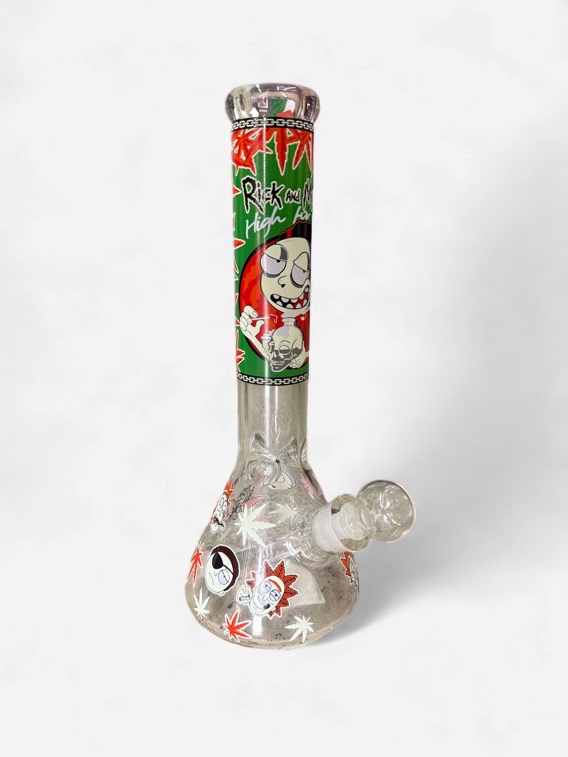 Rick &amp; Morty Decal Beaker Waterpipe