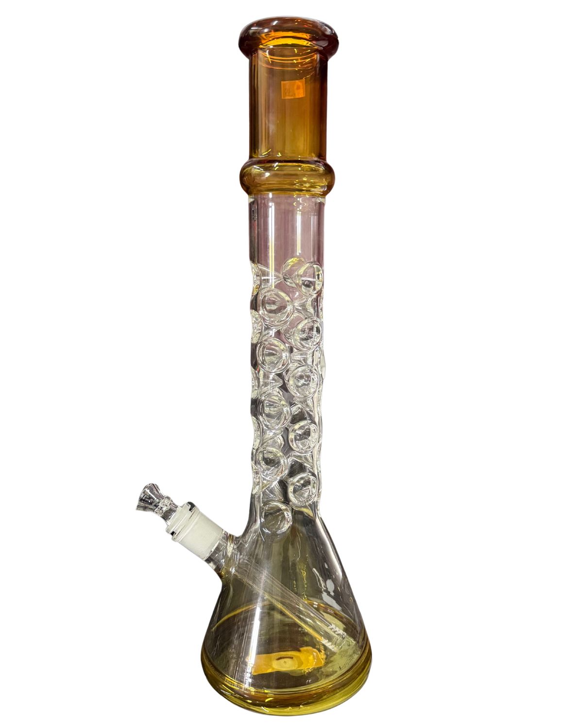 Yellow Tinted Swiss Holes Beaker Waterpipe