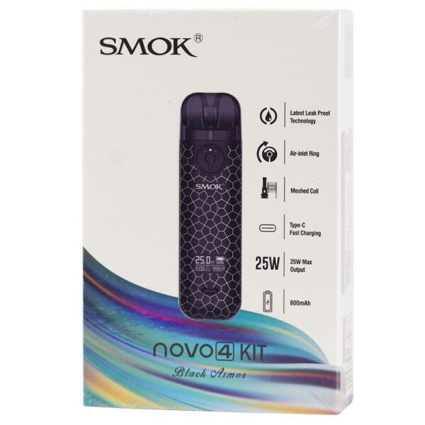 SMOK Novo 4 Pod System Kit 800mAh, Colour: Black Armor
