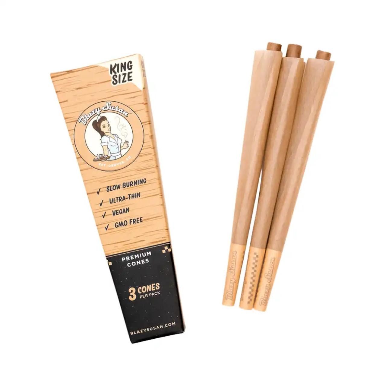 Blazy Susan Brown Pre-Rolled Cones, Size: 3 Pack, Style: King Size