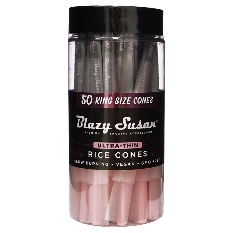 Blazy Susan Ultra Thin Rice Cones, Size: 50 Pack, Style: Pink King Size