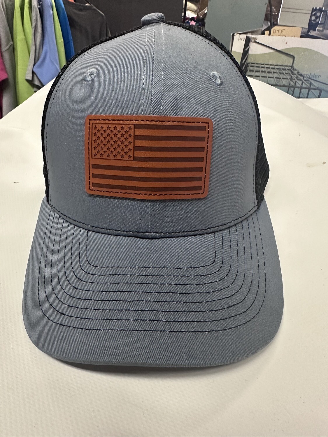 light blue hat