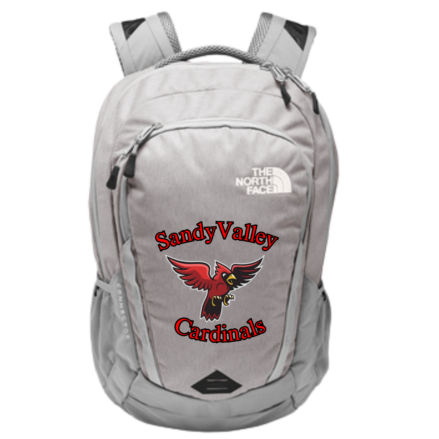 Embroidered Grey North Face Backpack
