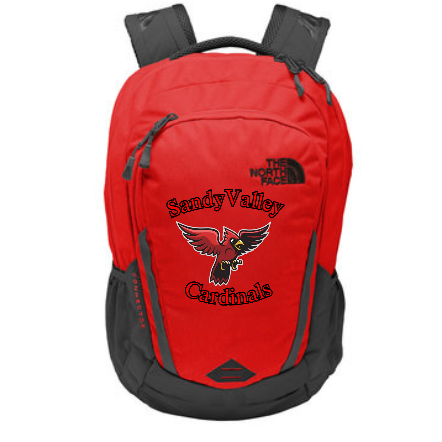 Embroidered Red And Black Backpack