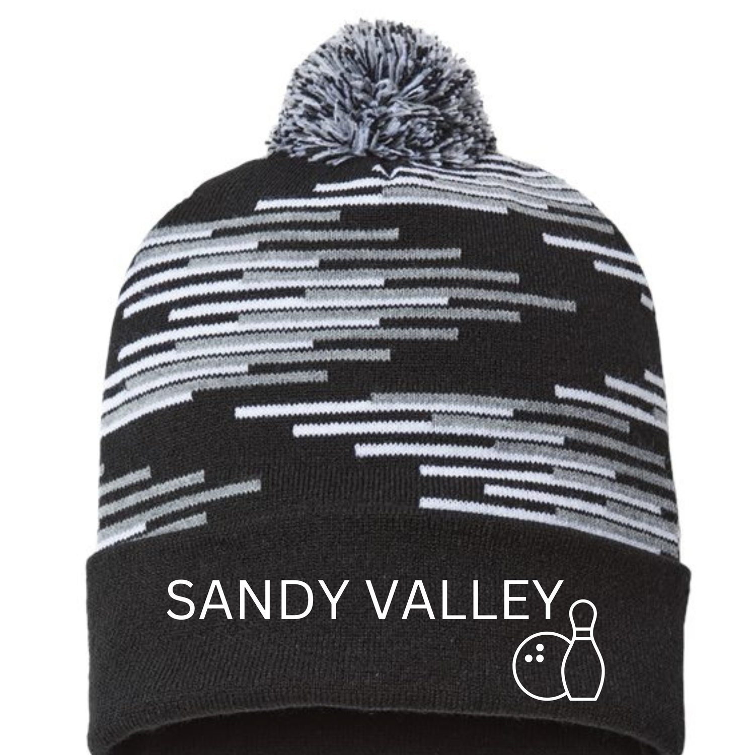 Embroidered PomPom Beanie