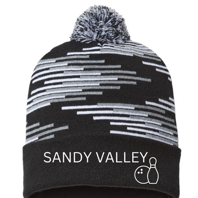 Embroidered PomPom Beanie