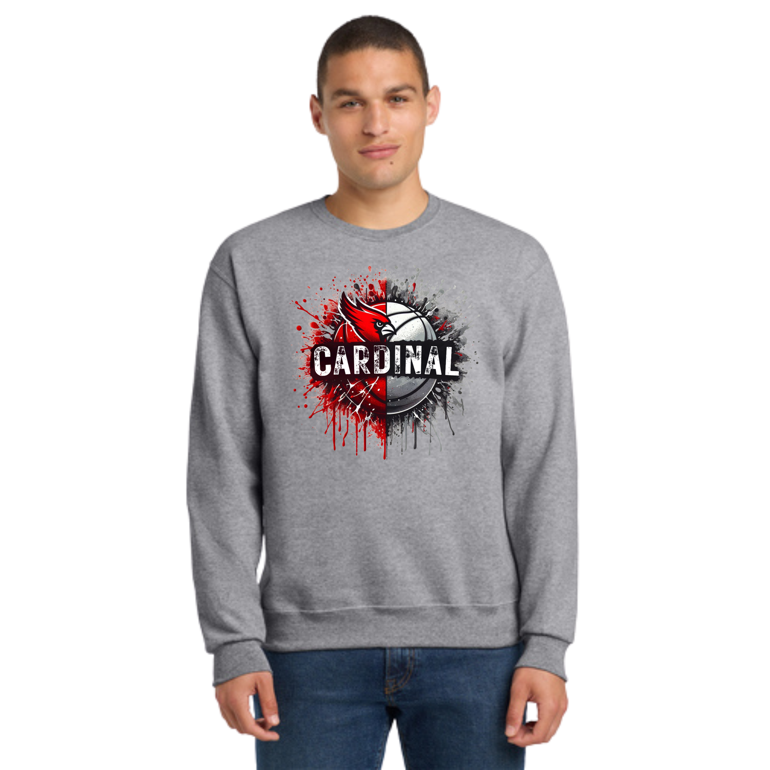 Cardinal Splatter Basketball Crewneck