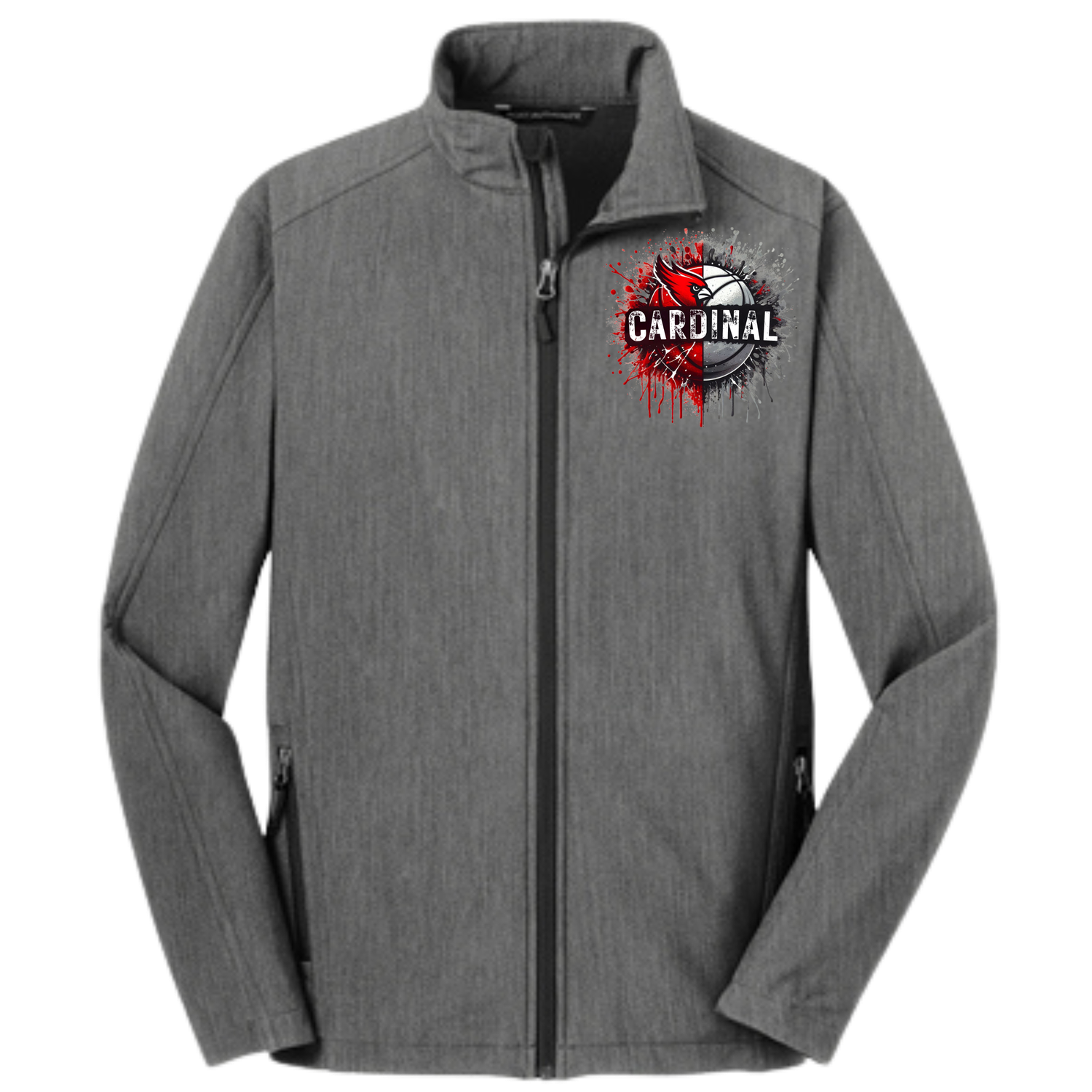 Cardinal Splatter Basketball Zip-up Jacket Softshell