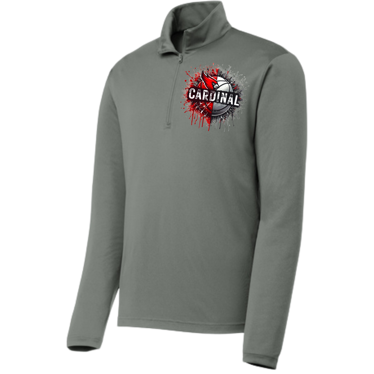 Cardinal Splatter Basketball 100% Polyester 3/4 Zip