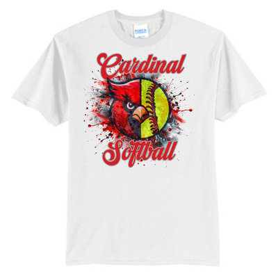 Splatter cardinal softball