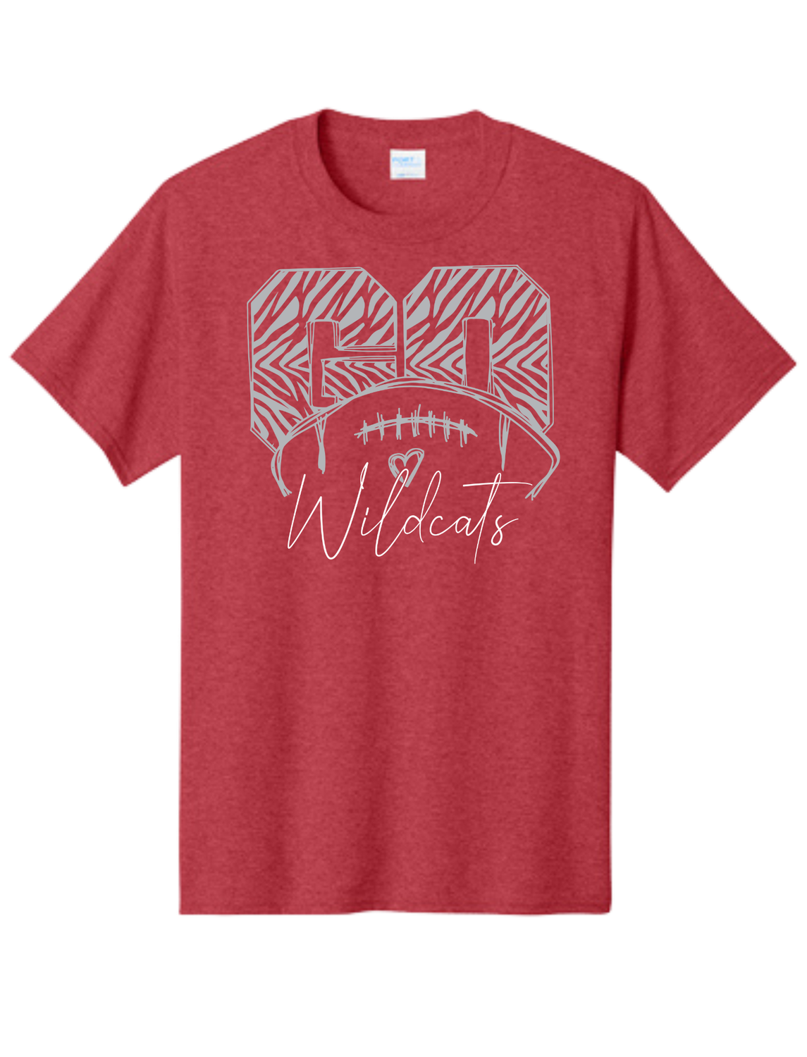 GO Wildcats Football Red outine